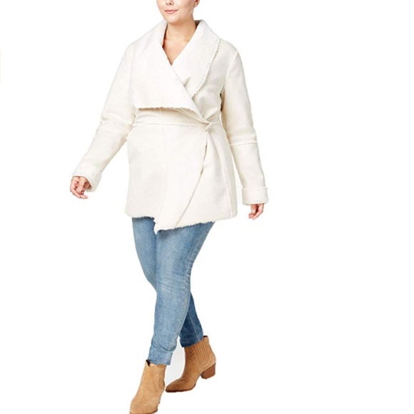 INC International Concepts Jackets & Blazers - NWT INC Macy's Faux Shearling Wrap Coat Plus 1X